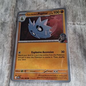 Pokemon Team Rocket's Pupitar Card - Blue and Orange